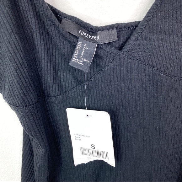 Forever 21 Black Ribbed Knit Cami Bodysuit - Picture 4 of 4